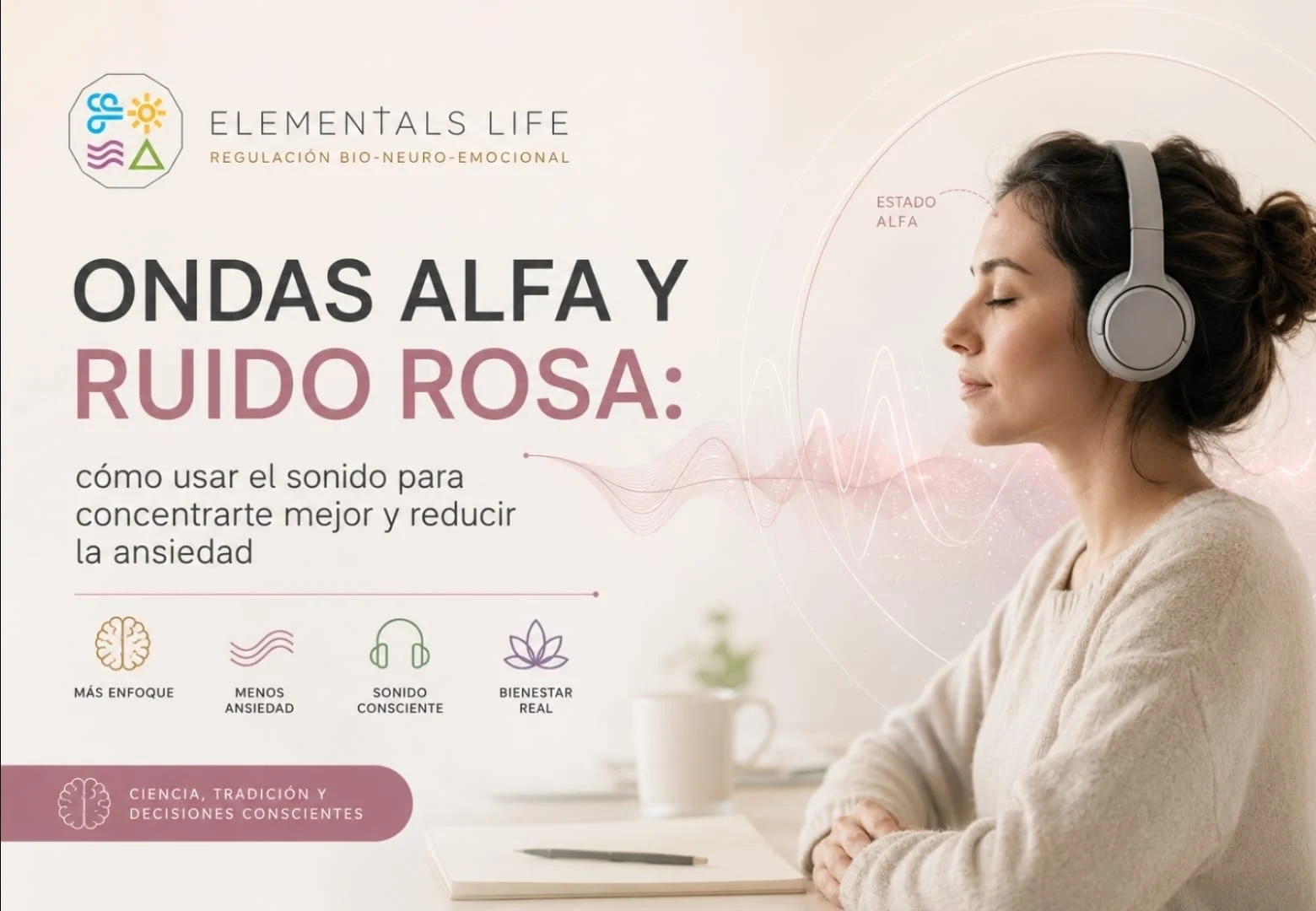 Ondas alfa y ruido rosa